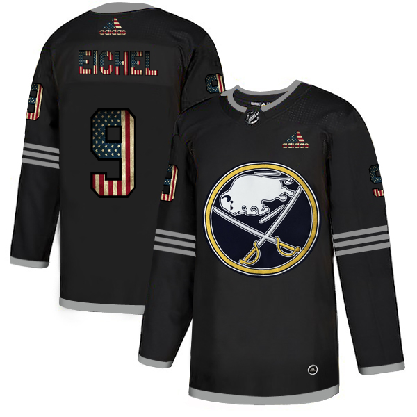 Buffalo Sabres 9 Jack Eichel Adidas Men Black USA Flag Limited NHL Jersey